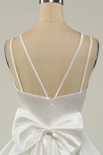 OKBBN's minimalist satin A-line short Homecoming Dresses