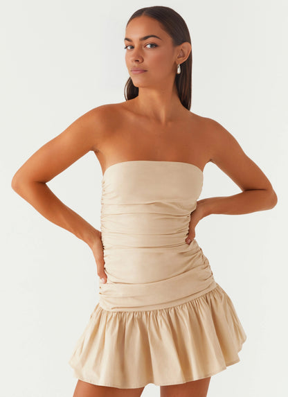 OKBBN's playful off shoulder pleated hem, side flared skirt, and eye-catching Prom Dresses