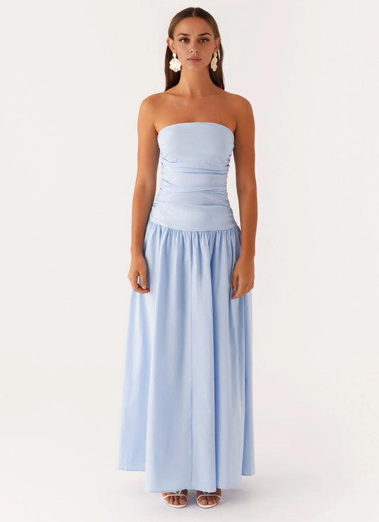 OKBBN's relaxed and elegant pleated side low waist design with a flowing skirt Prom Dresses
