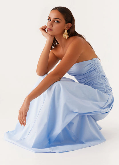 OKBBN's relaxed and elegant pleated side low waist design with a flowing skirt Prom Dresses