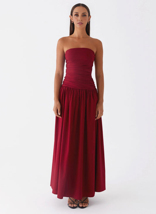 OKBBN's relaxed and elegant pleated side low waisted flared skirt with graceful silhouette Prom Dresses