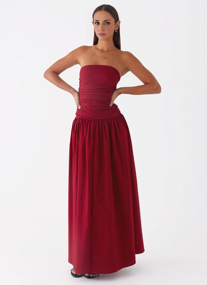 OKBBN's relaxed and elegant pleated side low waisted flared skirt with graceful silhouette Prom Dresses