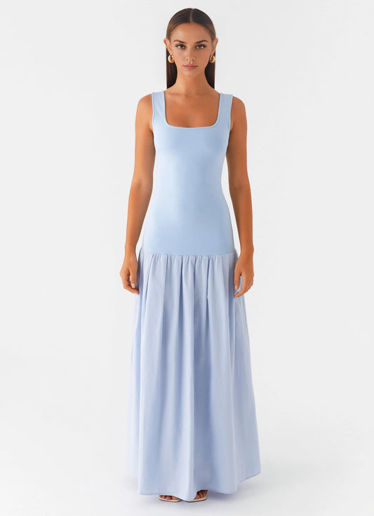 OKBBN's relaxed and elegant square neckline with thick shoulder straps and low waist Prom Dresses