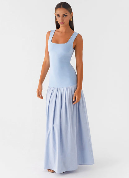 OKBBN's relaxed and elegant square neckline with thick shoulder straps and low waist Prom Dresses
