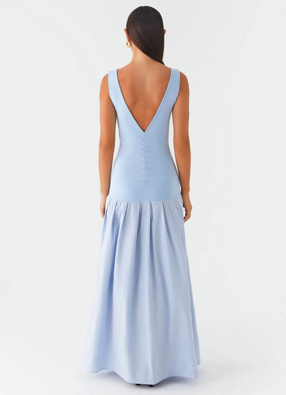 OKBBN's relaxed and elegant square neckline with thick shoulder straps and low waist Prom Dresses