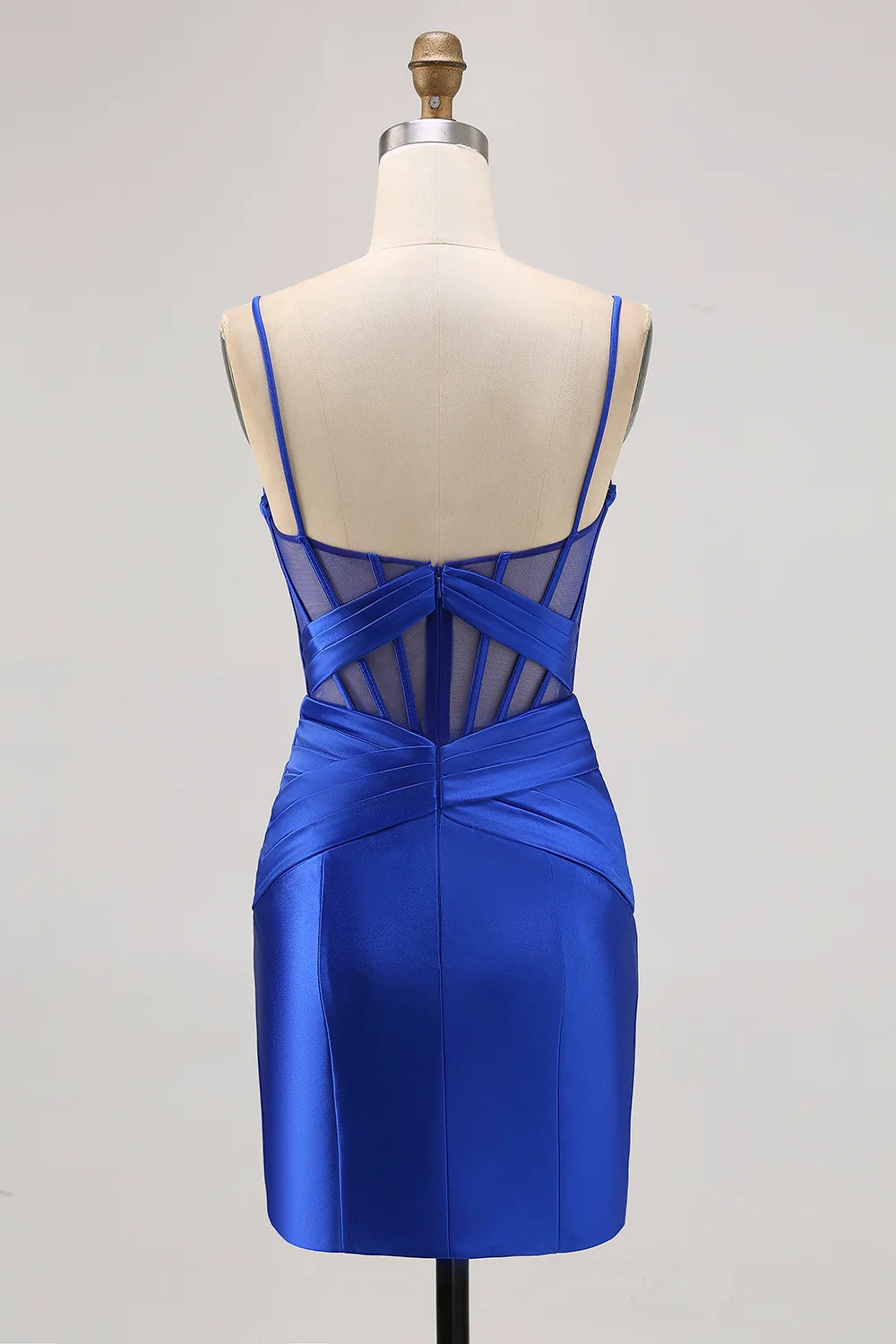 OKBBN's signature tight transparent waistband pleated slit Homecoming Dresses