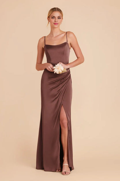 OKBBN's simple and stylish tight corset with detachable shoulder straps, strapless round neck, and floor Prom Dresses