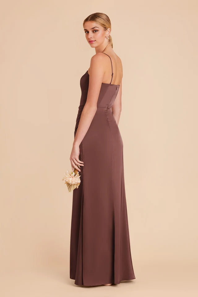 OKBBN's simple and stylish tight corset with detachable shoulder straps, strapless round neck, and floor Prom Dresses