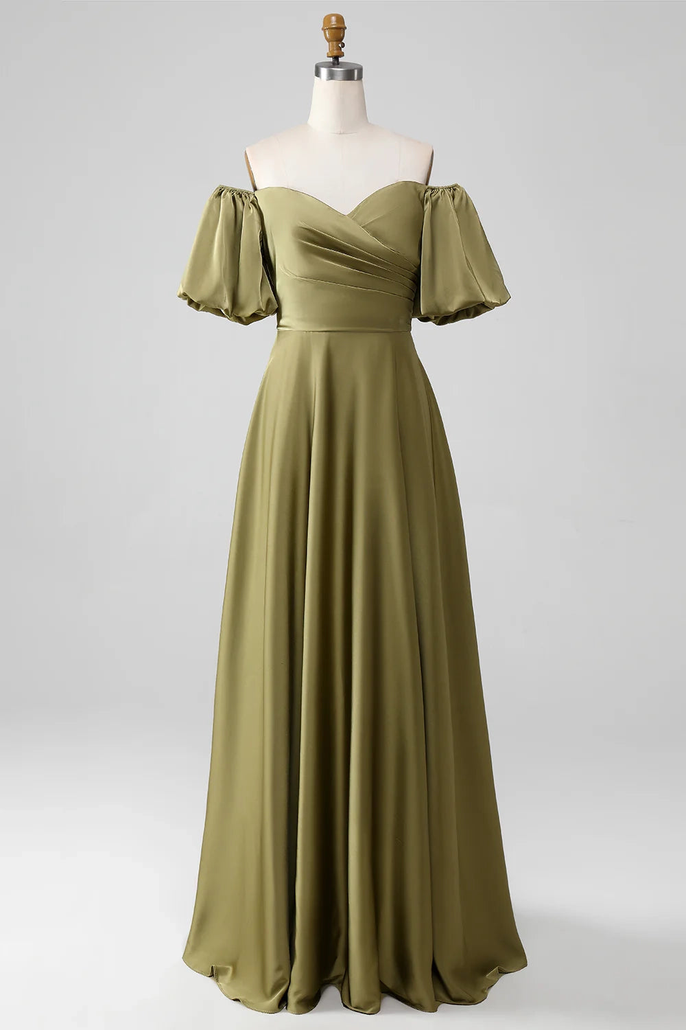 OKBBN's stunning A-line off shoulder long short sleeved Bridesmaid Dresses
