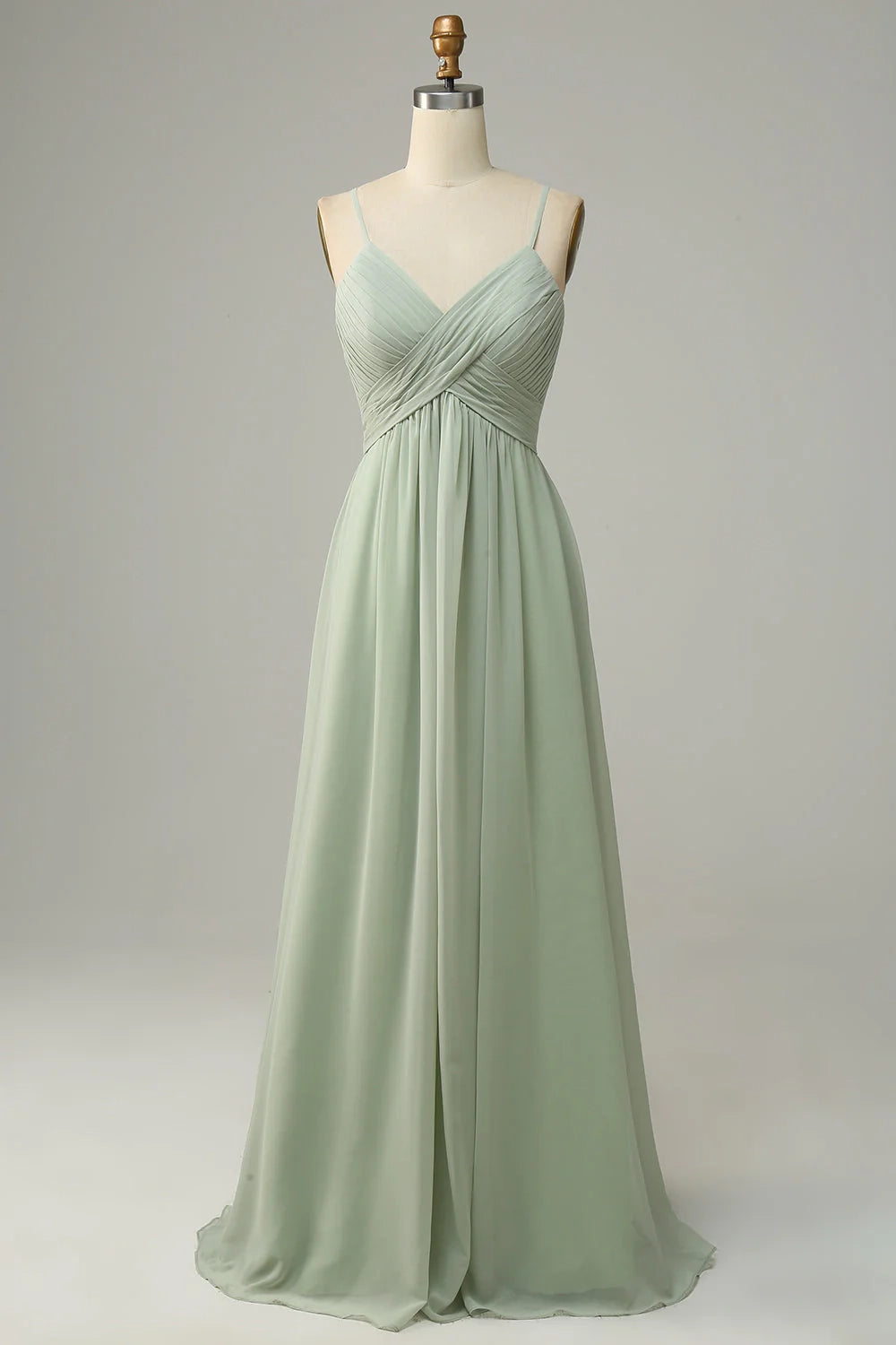 OKBBN's stunning A-line slim shoulder strap chiffon sleeveless Bridesmaid Dresses