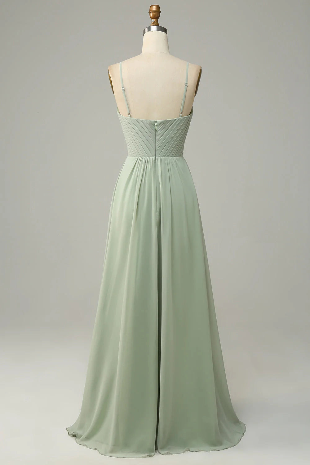 OKBBN's stunning A-line slim shoulder strap chiffon sleeveless Bridesmaid Dresses