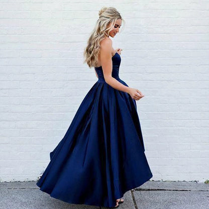 OKBBN's stunning satin high-low skirt with slender silhouette and elegant styling Homecoming Dresses