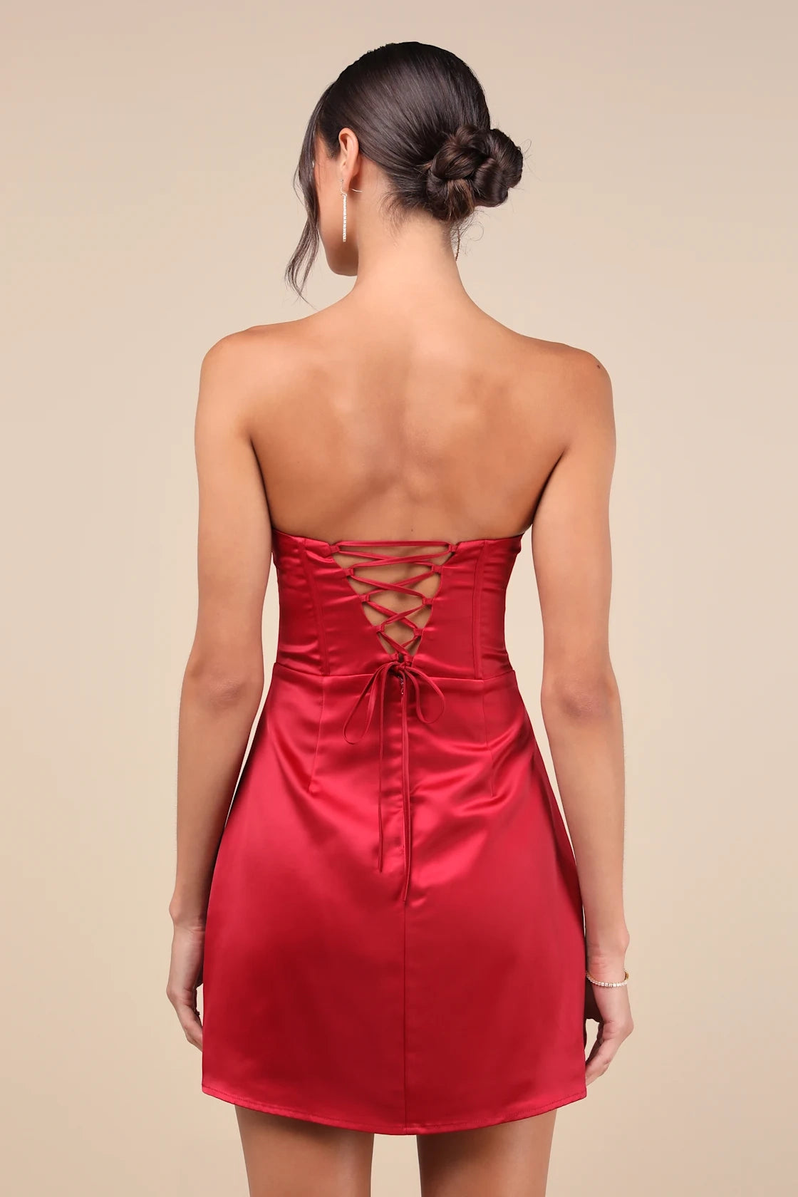OKBBN's stunning satin off shoulder tight mini corset slim fit Homecoming Dresses