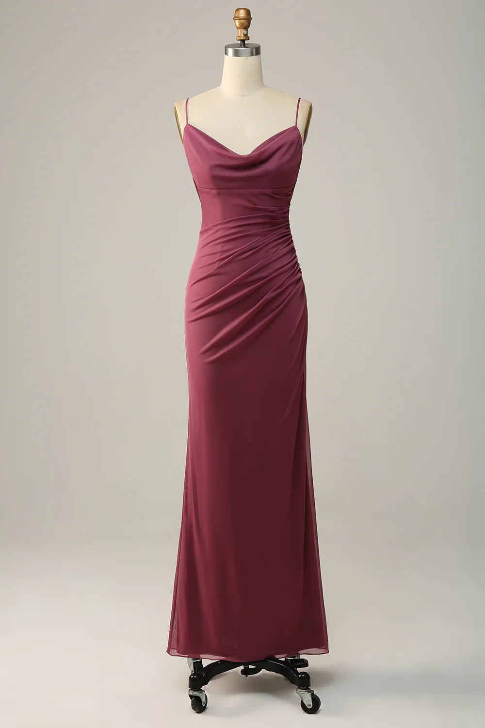 OKBBN's stunning slim fit slim shoulder straps hang down chiffon Bridesmaid Dresses