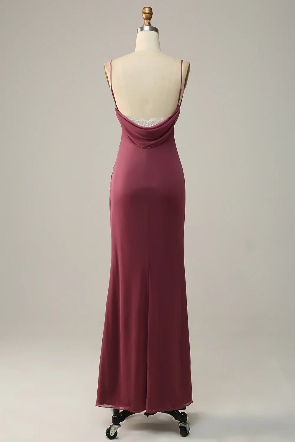 OKBBN's stunning slim fit slim shoulder straps hang down chiffon Bridesmaid Dresses