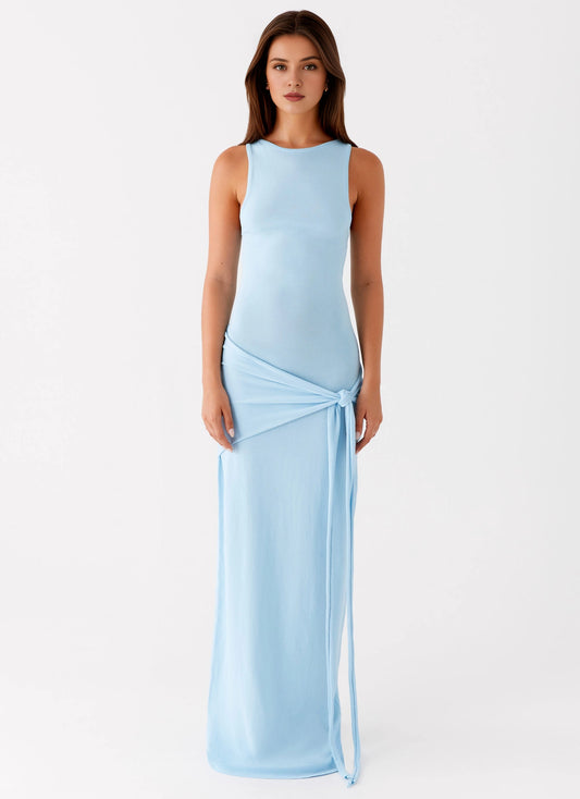 OKBBN's stylish long knit fabric with a high round neck and smooth silhouette Prom Dresses