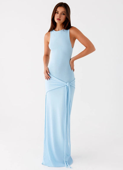 OKBBN's stylish long knit fabric with a high round neck and smooth silhouette Prom Dresses