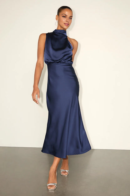 OKBBN's unique and charming satin asymmetric medium length Homecoming Dresses