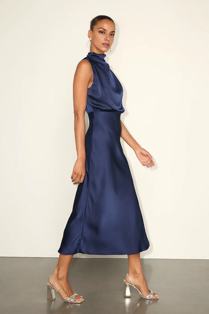 OKBBN's unique and charming satin asymmetric medium length Homecoming Dresses