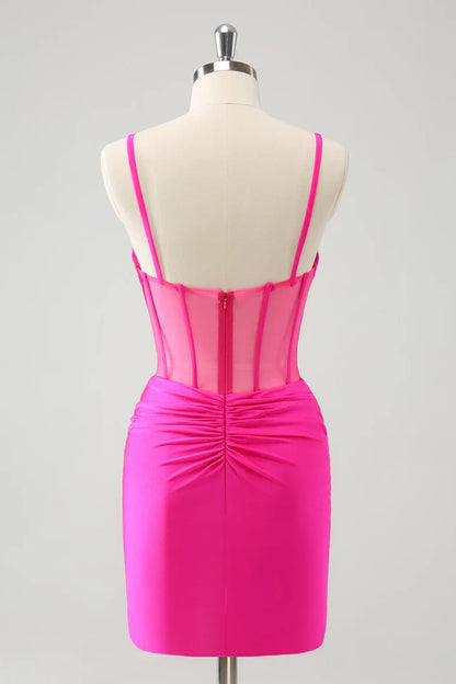 OKBBN's unique beaded tight pleated corset short Homecoming Dresses