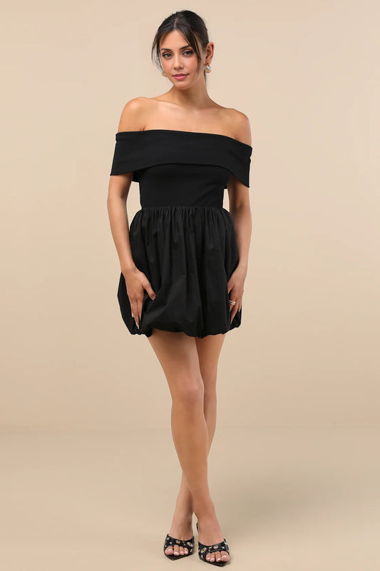 OKBBN's unique blend material off shoulder mini Homecoming Dresses