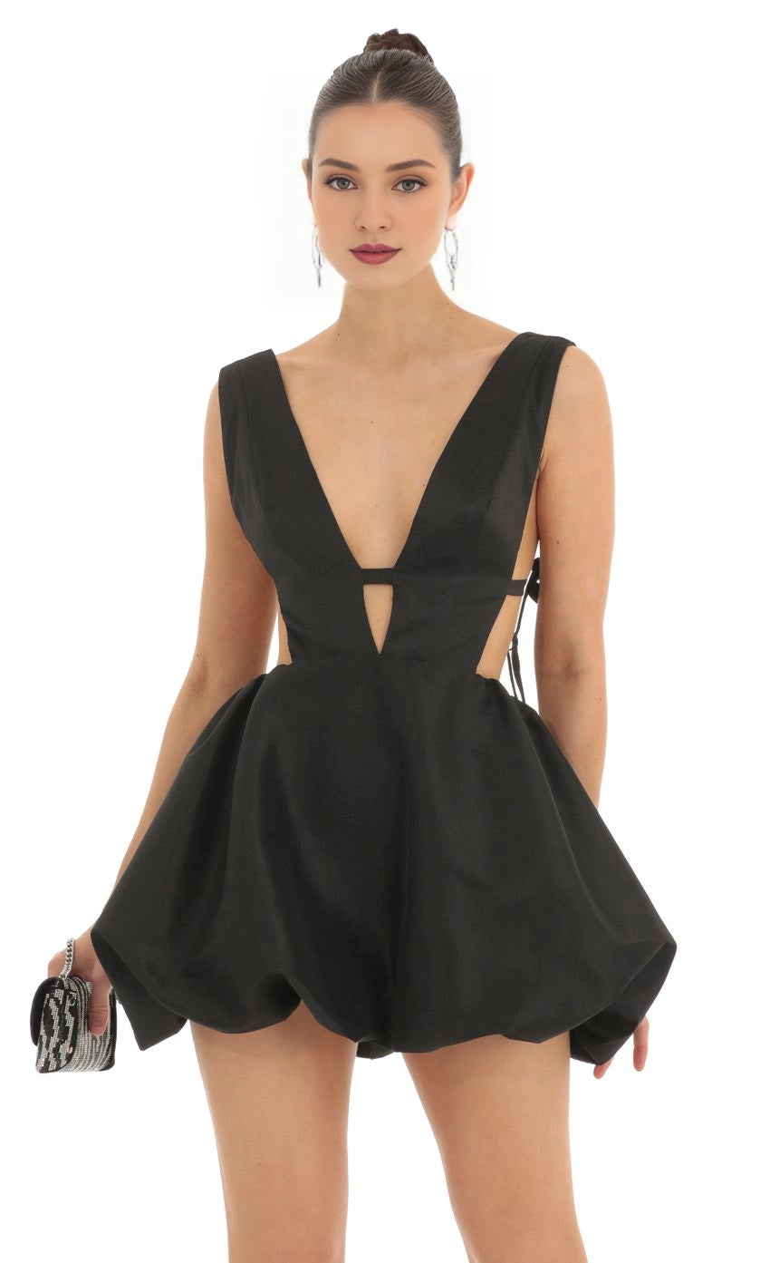 OKBBN's uniquely designed sexy sleeveless V-neck bubble skirt Homecoming Dresses
