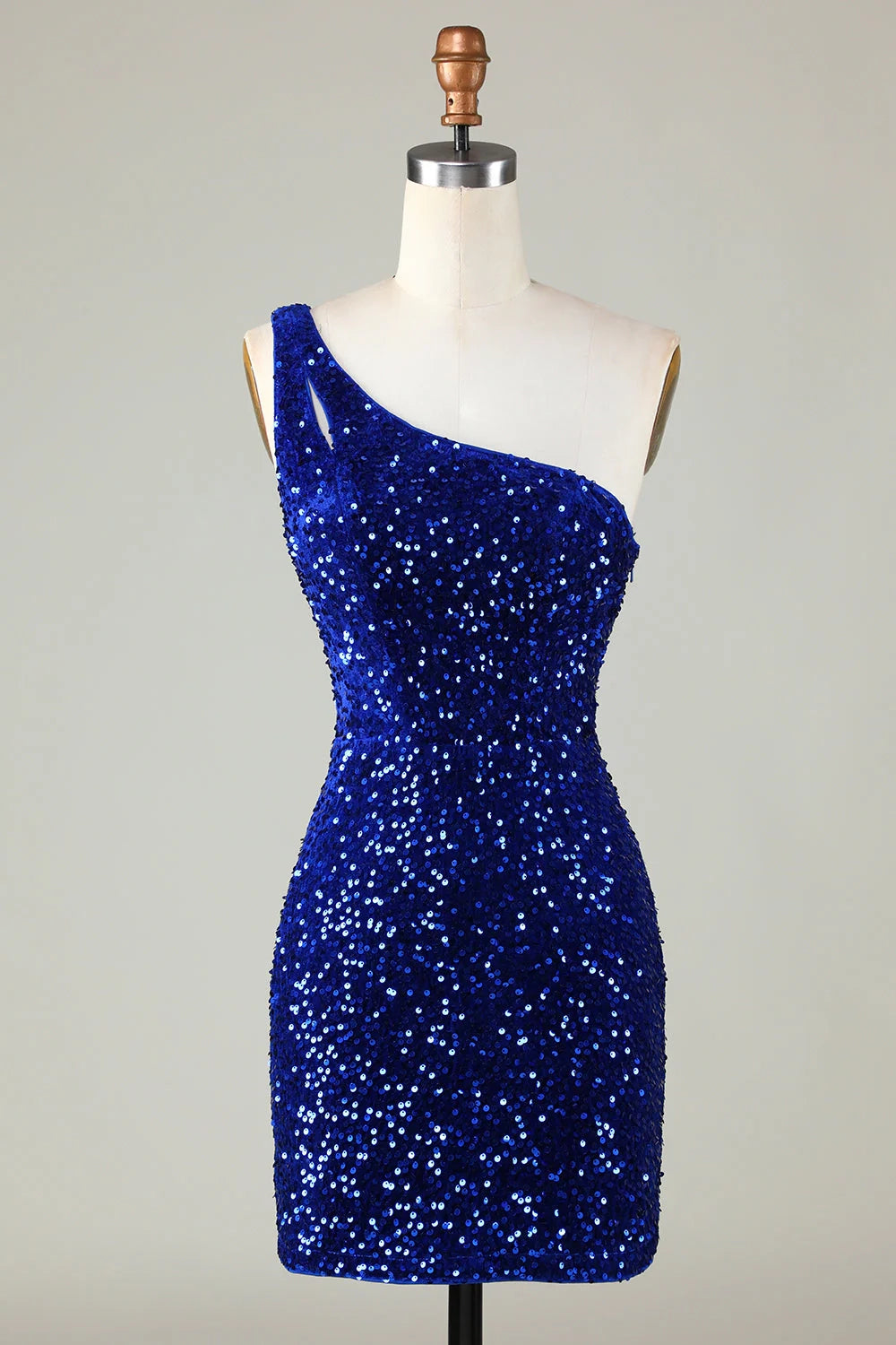 OKBBN's unique shiny shoulder sequin tight bead short Homecoming Dresses