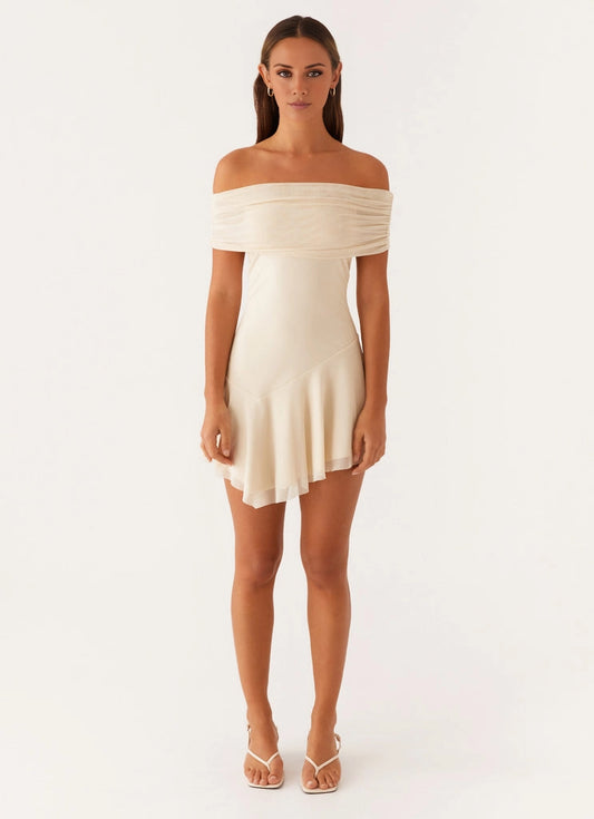 OKBBN's unique shoulder pleats and flared skirt slim fit, effortlessly flowing Prom Dresses