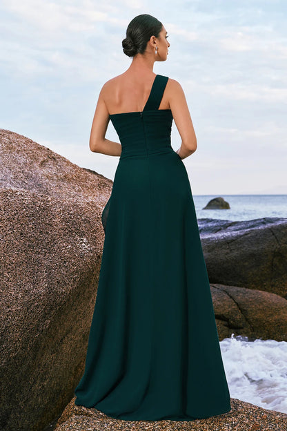 OKBBN's unique single shoulder chiffon pleated A-line Bridesmaid Dresses
