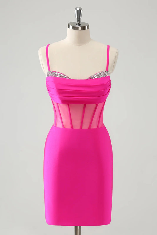 OKBBN's unique tight pleated corset short Homecoming Dresses