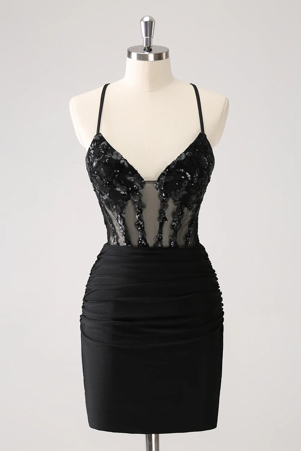 OKBBN's unique tight thin shoulder strap with sequins on the back strap Homecoming Dresses