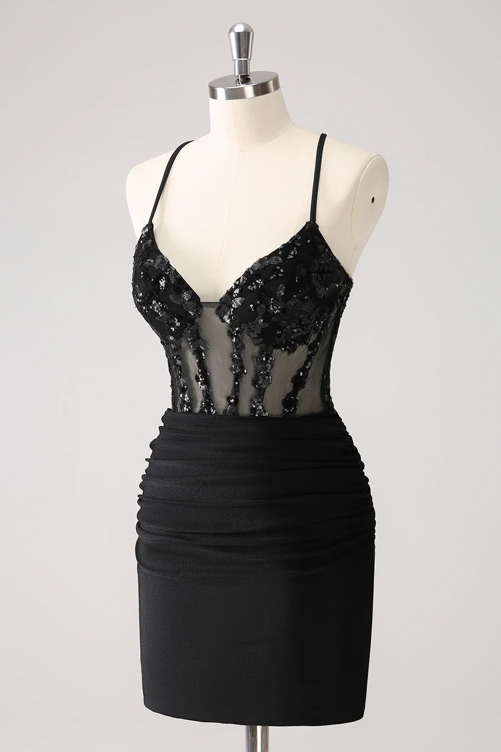 OKBBN's unique tight thin shoulder strap with sequins on the back strap Homecoming Dresses