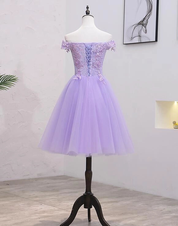 OKBBN beautiful lace and sheer off shoulder sleeveless decals Homecoming Dresses