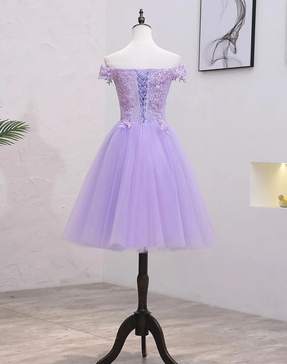 OKBBN beautiful lace and sheer off shoulder sleeveless decals Homecoming Dresses