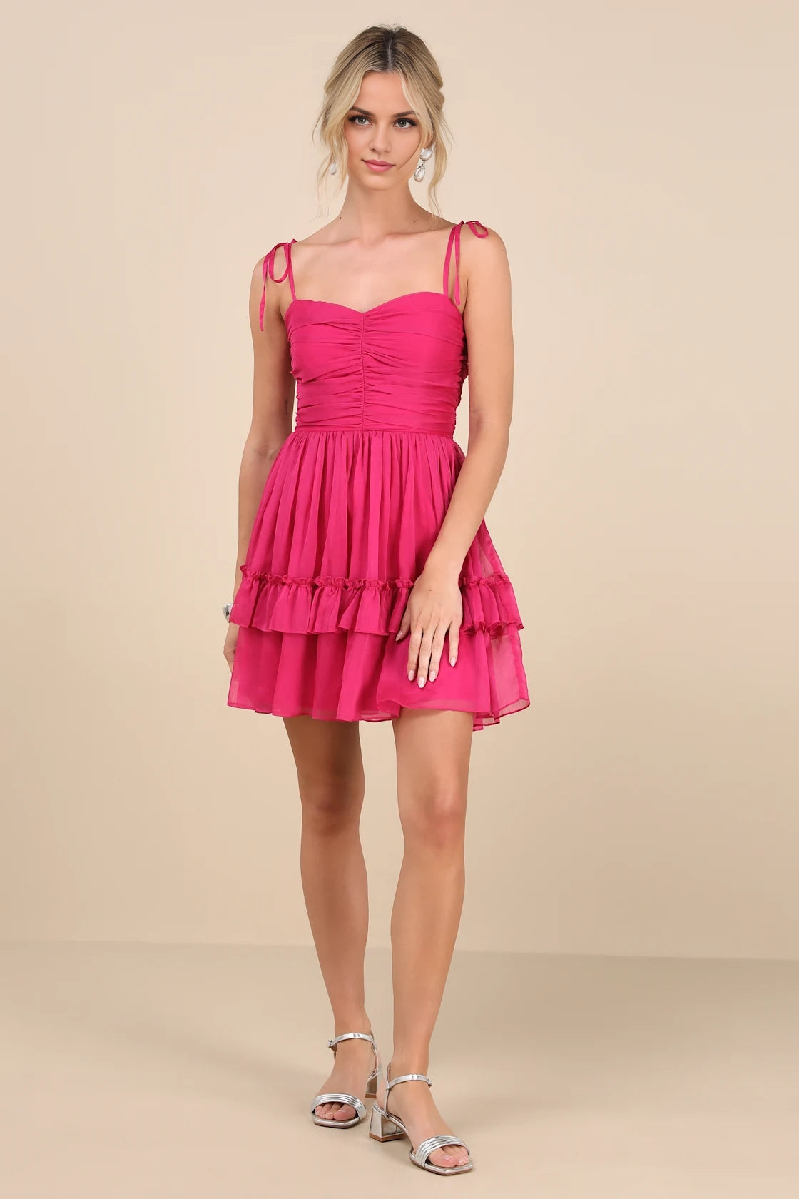 OKBBN charming chiffon ruffle edge lace mini Homecoming Dresses