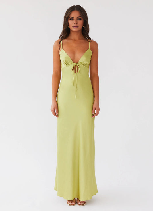OKBBN charming silhouette thin shoulder strap satin Prom Dresses