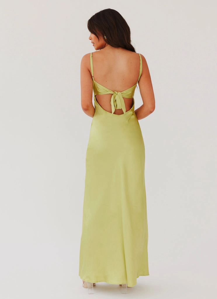 OKBBN charming silhouette thin shoulder strap satin Prom Dresses