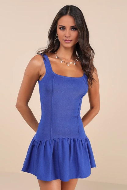 OKBBN charming sleeveless seam low waist mini Homecoming Dresses