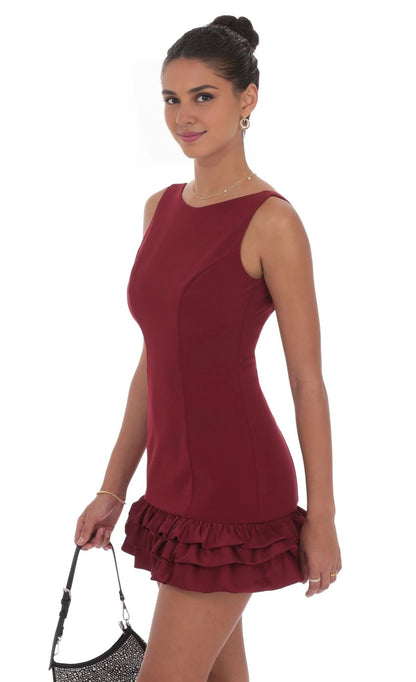 OKBBN charming sleeveless short layered bubble ruffle Homecoming Dresses