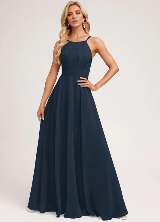 OKBBN charming slim shoulder strap long sleeveless backless Prom Dresses