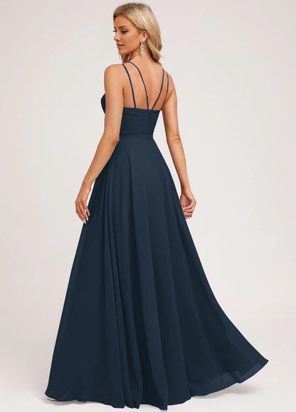 OKBBN charming slim shoulder strap long sleeveless backless Prom Dresses