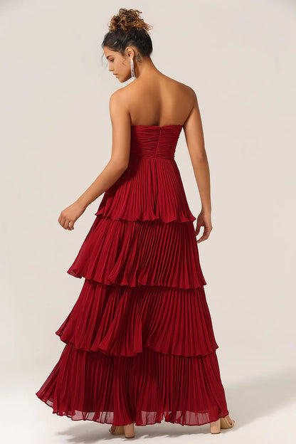 OKBBN elegant A-line sweetheart layering and ground chiffon Bridesmaid Dresses