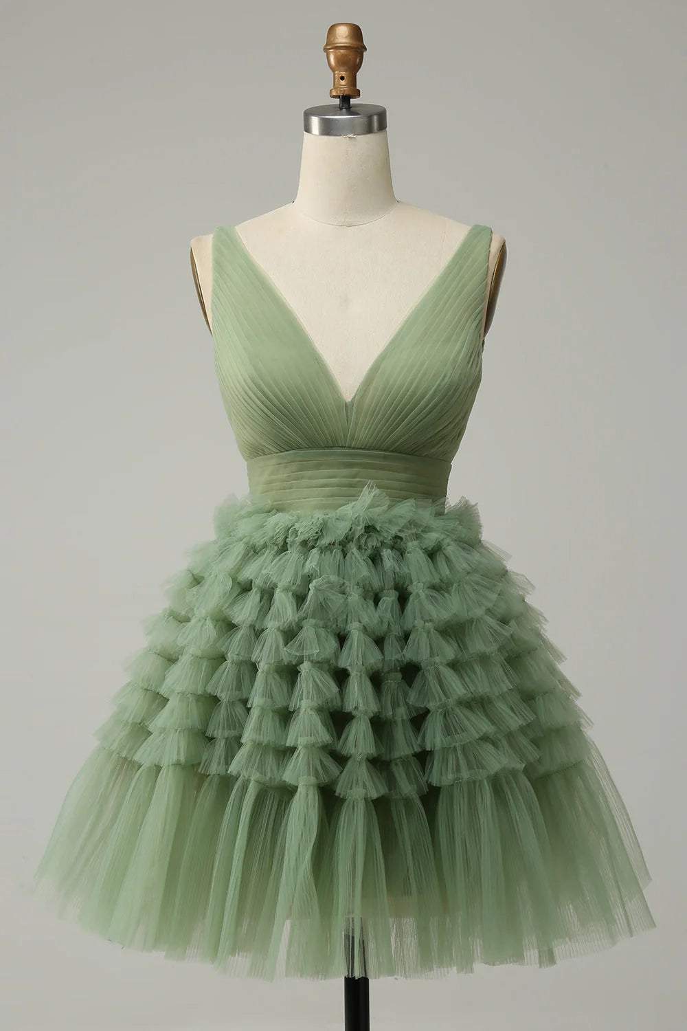 OKBBN elegant and charming A-line V-neck short chiffon backless Homecoming Dresses