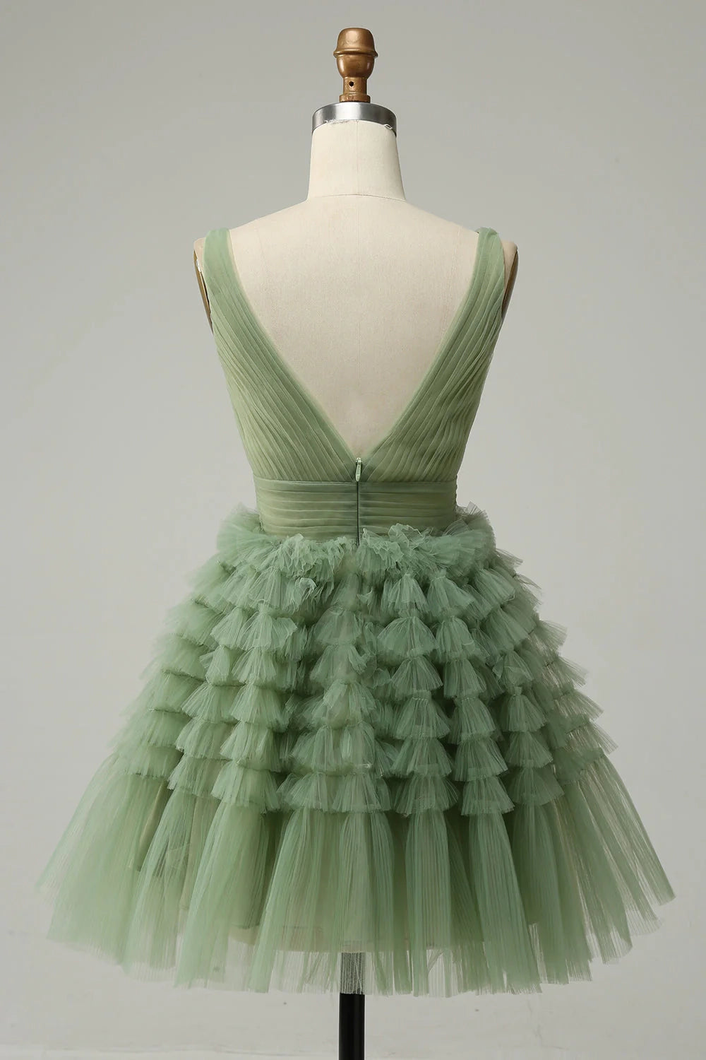 OKBBN elegant and charming A-line V-neck short chiffon backless Homecoming Dresses