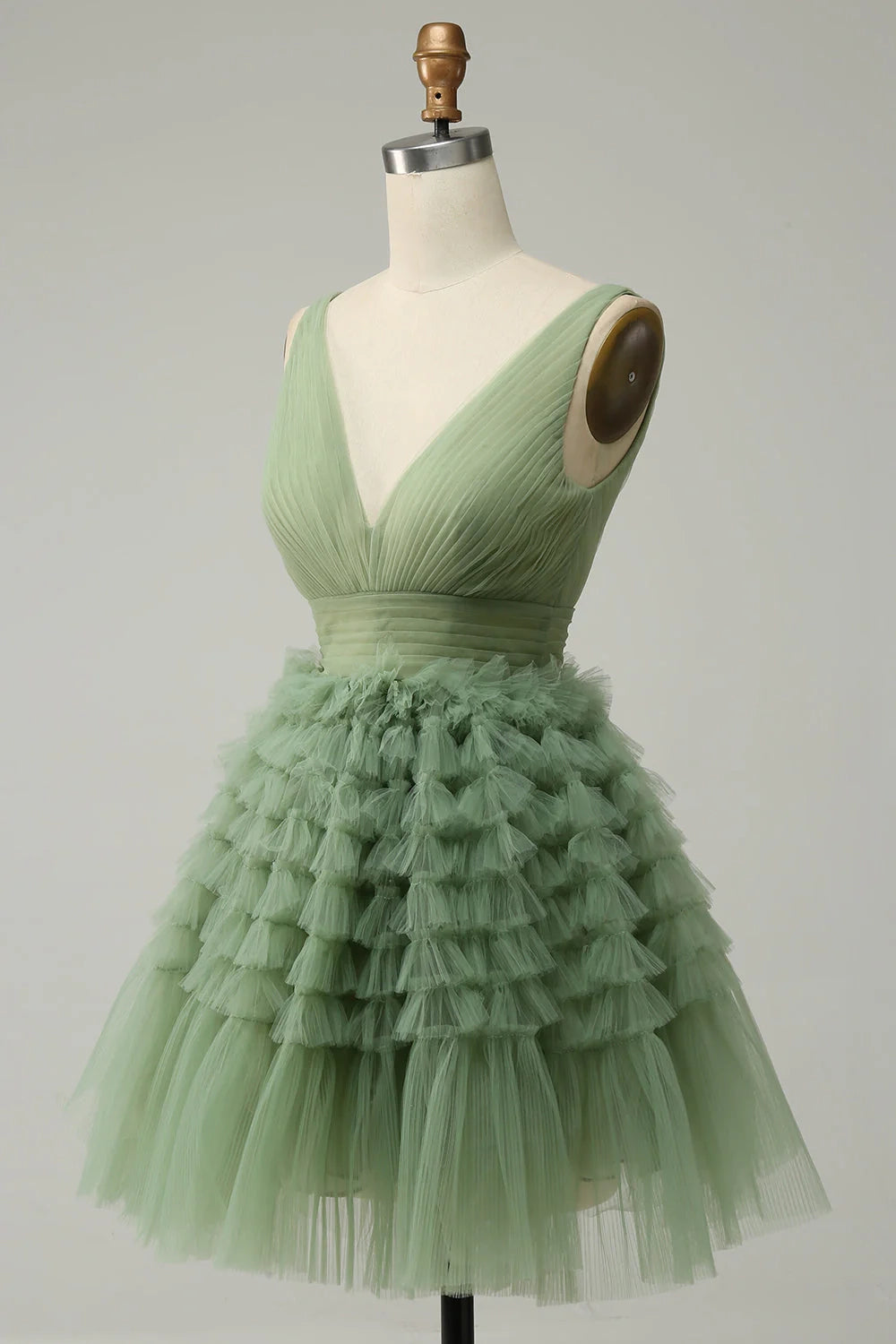 OKBBN elegant and charming A-line V-neck short chiffon backless Homecoming Dresses