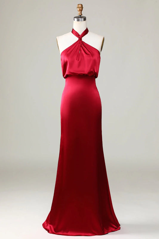 OKBBN elegant and charming mermaid backless sleeveless Bridesmaid Dresses
