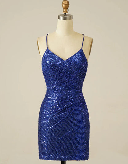 OKBBN elegant and charming thin shoulder straps with tight sequins Homecoming Dresses