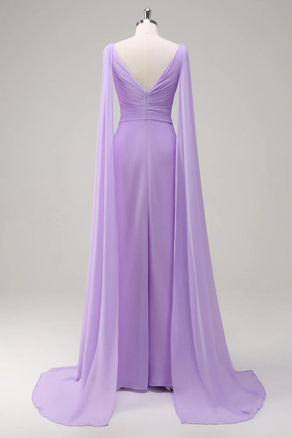 OKBBN elegant and flowing A-line V-neck chiffon long Bridesmaid Dresses