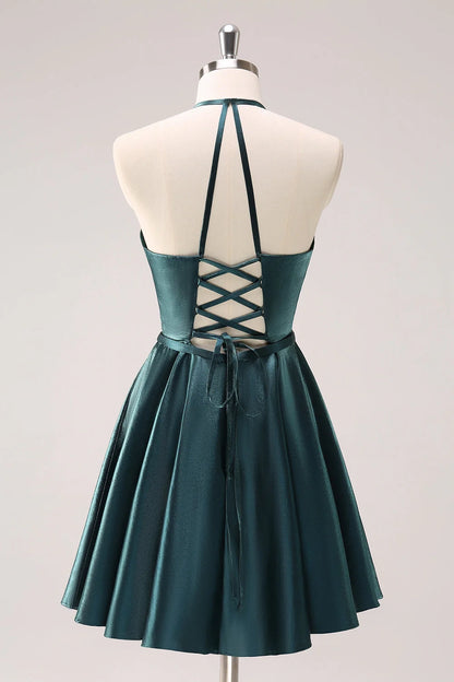 OKBBN elegant and minimalist A-line back strap backless short Homecoming Dresses