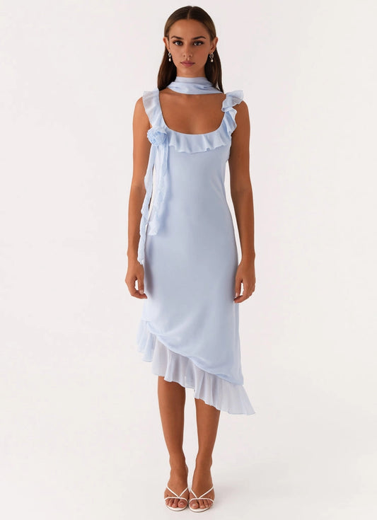 OKBBN elegant and romantic ruffle collar with flowing decoration Prom Dresses